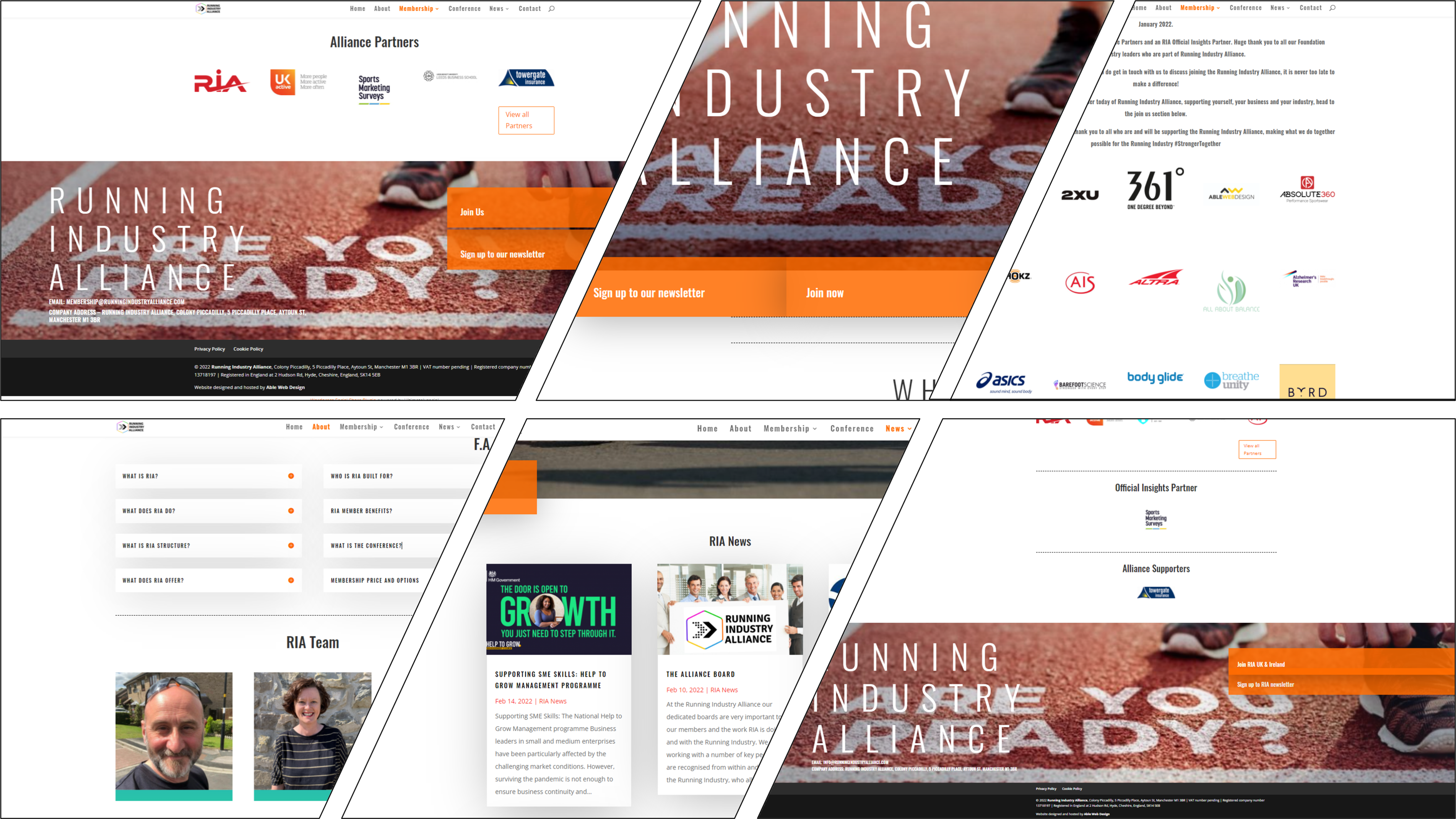 Website design running industry